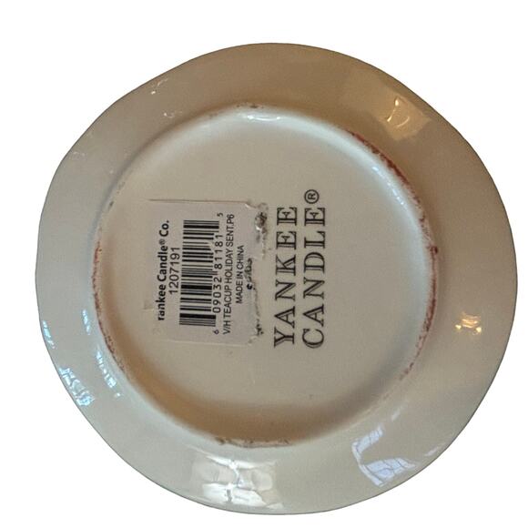 Yankee Candle Christmas Cup Saucer 2011 Cardinal Bird Ceramic Votive Tea Light - Picture 3 of 8